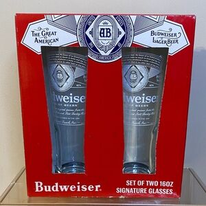Budweiser Set Of Two 16oz Signature Glasses